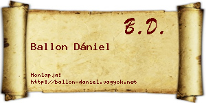 Ballon Dániel névjegykártya